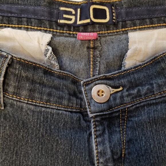 Glo Jeans by J Lo Mid Rise Straight Cut Slash Pockets Dark Rinse Juniors Size 9 - Picture 5 of 16